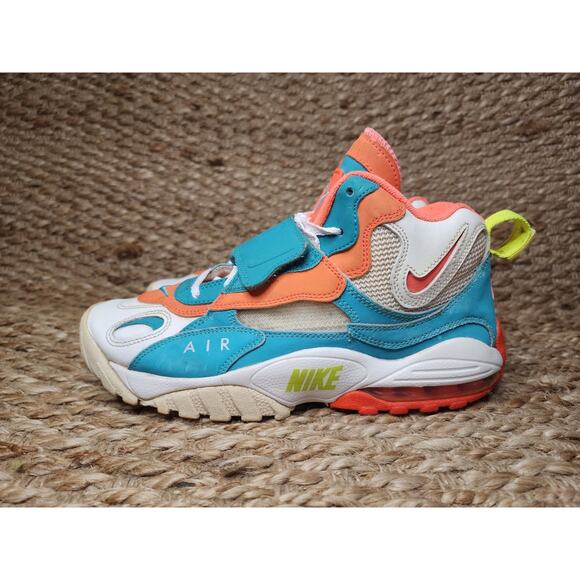 Mens Nike Air NFL Miami Dolphins Speed Turf 525225-102 Aqua Orange Men's 8.5 - Picture 1 of 12